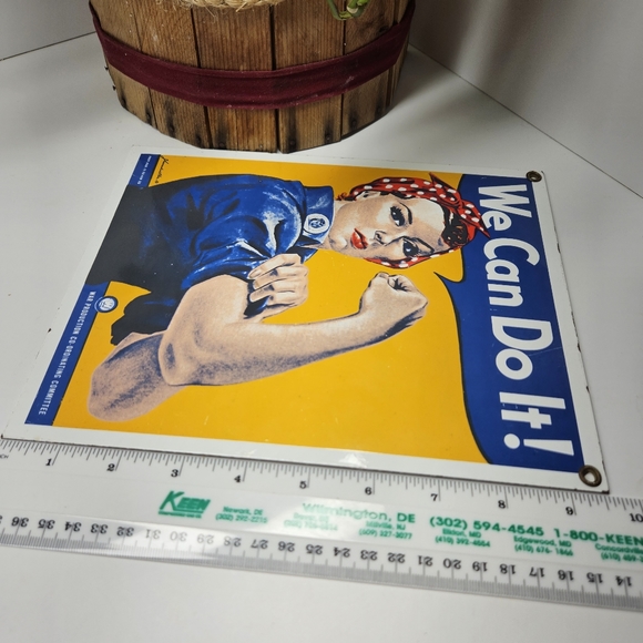 Rosie The Riveter We Can Do It advertising  Sign Ande Rooney Porcelain Enameled - Picture 4 of 4